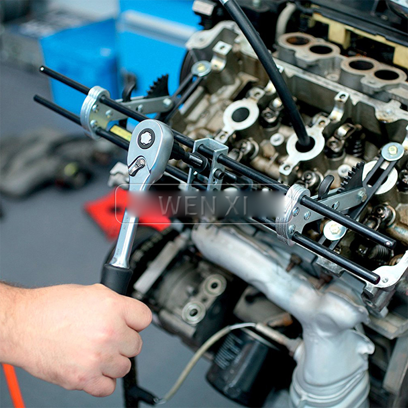 Valve Spring Compressor - ชุดเครื่องมือบีบสปริงวาล์วเครื่องยนต์ แบบไม่ต้องถอด พร้อมคีมเจาะร้อย สำหรับเปลี่ยนซีลน้ำมัน เหมาะสำหรับรถยนต์เมอร์เซเดส-เบนซ์และบีเอ็มดับเบิลยู