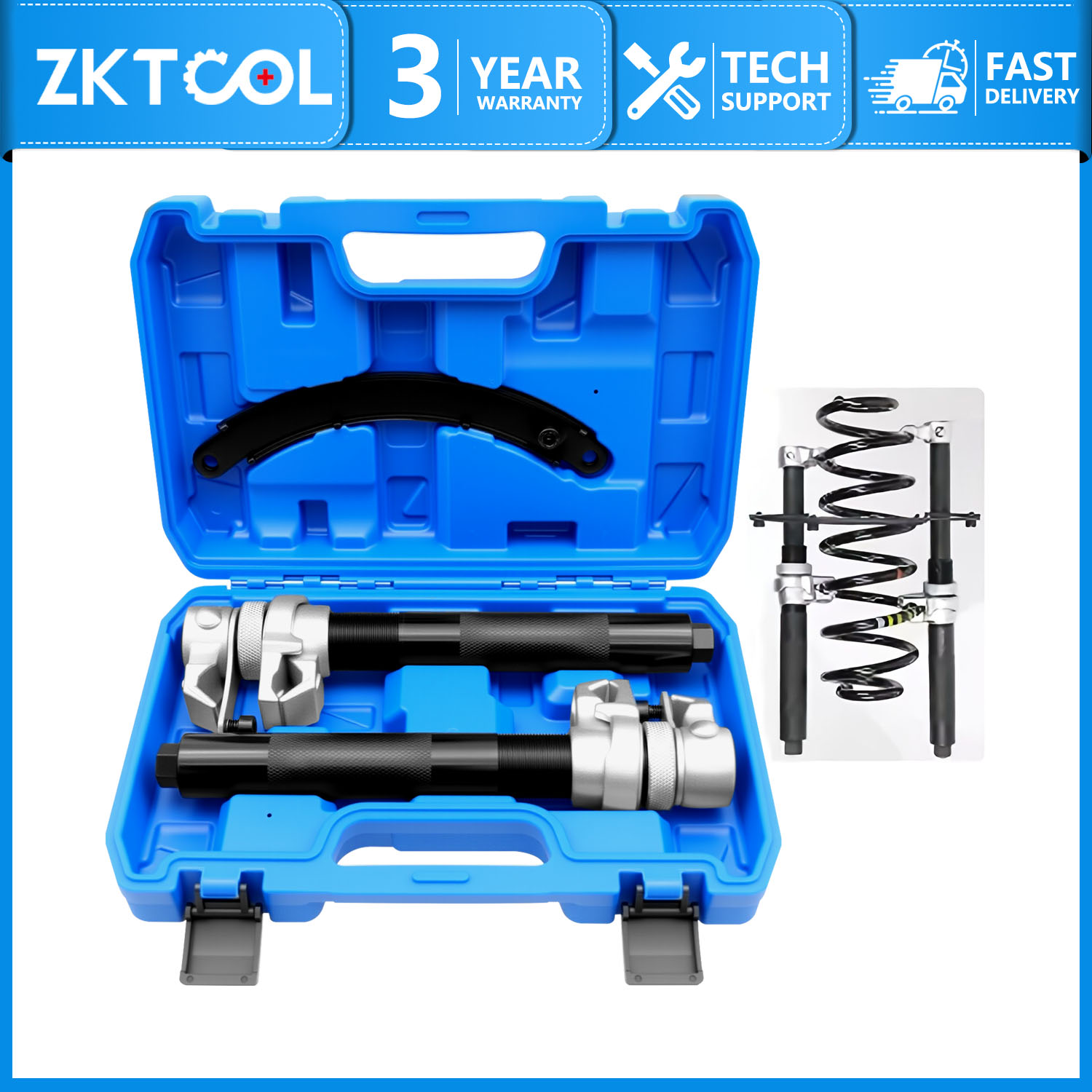 Valve Spring Compressor - ชุดเครื่องมือบีบอัดสปริงโช้คอัพแบบแมนนวล 3 ชิ้น สำหรับงานหนัก เหมาะสำหรับรถยนต์นั่งส่วนบุคคล