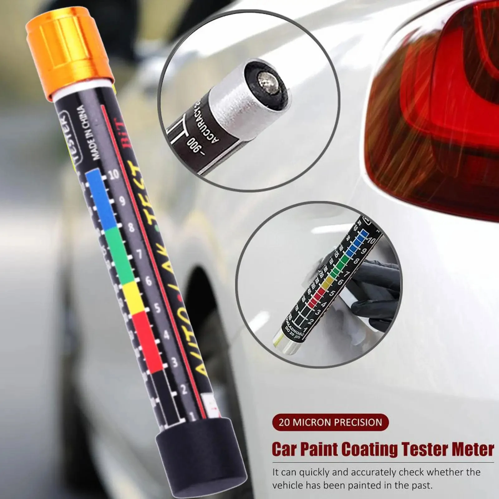 Paint Thickness Gauge - เครื่องวัดความหนาสีรถยนต์ พร้อมหัววัดแม่เหล็ก สำหรับตรวจสอบสีรถยนต์ ตรวจสอบรอยชน