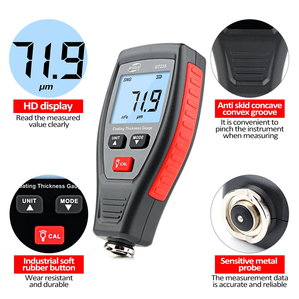 RZ เคลือบผิวสีมือถือเครื่องวัด - Paint Thickness Gauge บทวิจารณ์และราคา