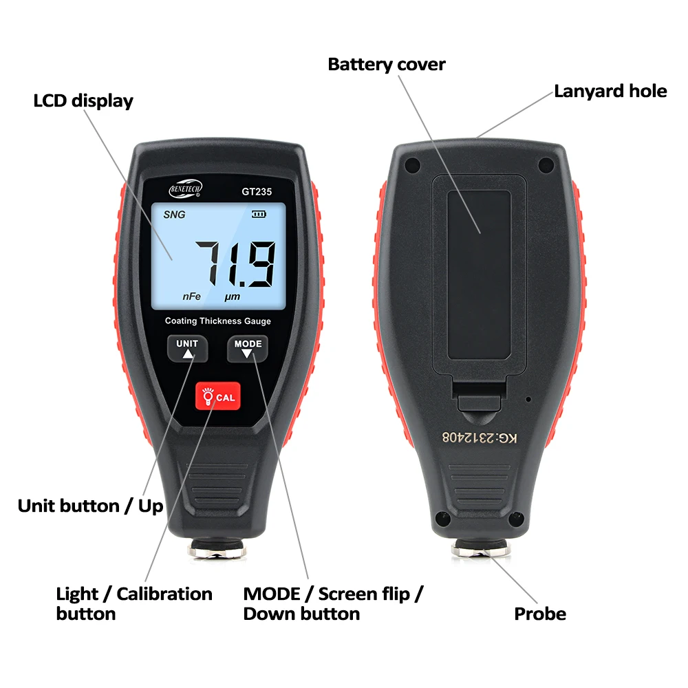 RZ เคลือบผิวสีมือถือเครื่องวัด - Paint Thickness Gauge บทวิจารณ์และราคา